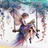 Fairy with purple dress and butterfly wings reads book on a swing.