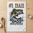 #1 Dad Bass Whisperer graphic on a white kitchen towel.