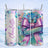 Pink bow with "Jesus Saves" ribbon, butterflies, and "Charlotte" on a tumbler.