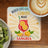 Coaster with "When life gives you lemons make sangria" text and a cocktail illustration.