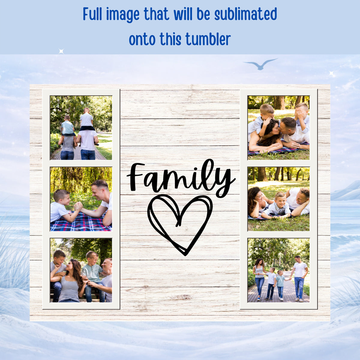 Collage of family photos with the word "Family" and a heart.