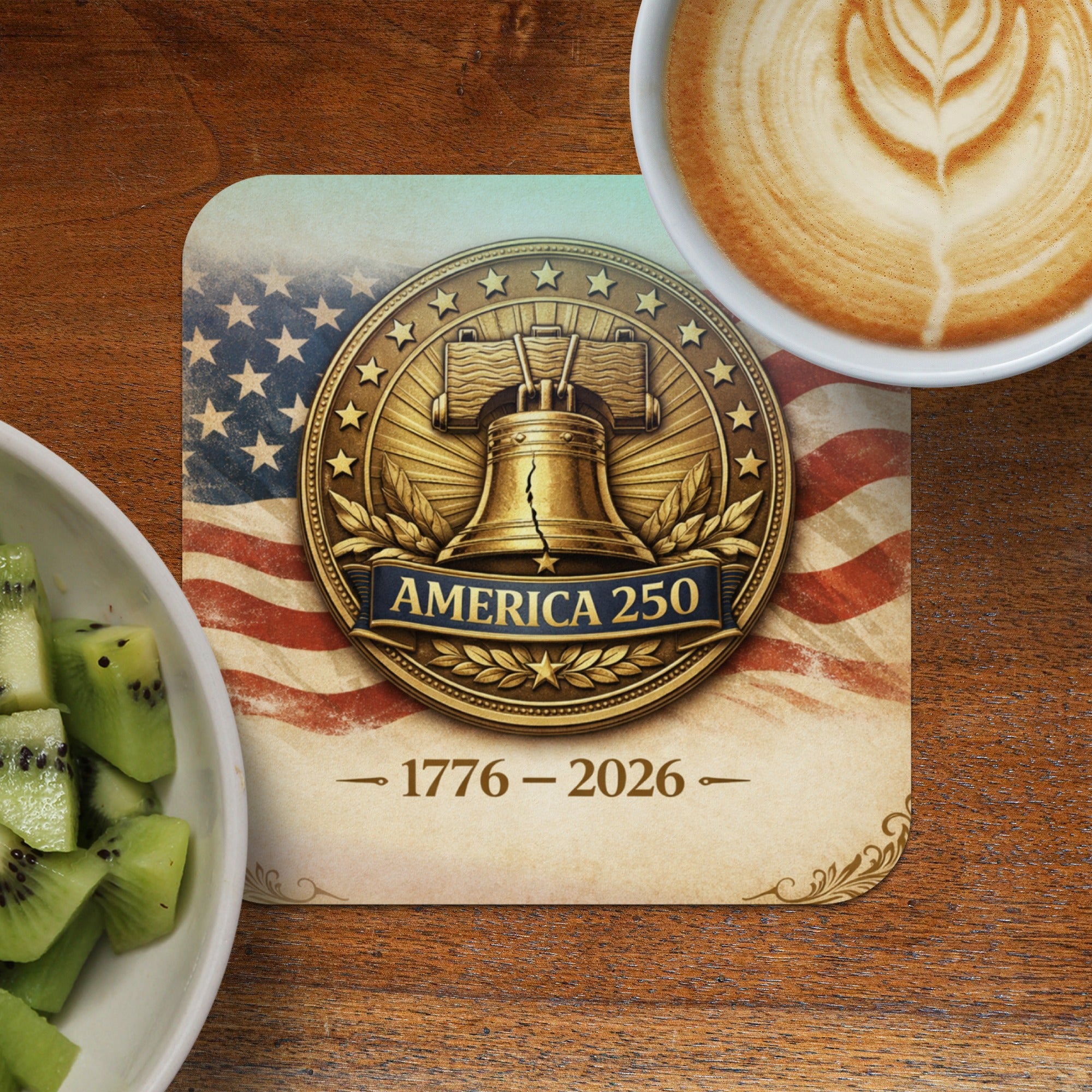 Liberty Bell graphic with "America 250" and dates 1776-2026.
