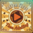 Coffee First Then Adulting play button graphic with coffee beans and rays.