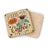 Two vintage coasters with "Less Talk More Coffee" design and coffee cup illustration.