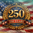 Circular emblem with "250" and "1776-2026" on US flag background.
