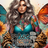 Tattooed woman with butterfly wings and floral accents, text "Grow Positive Thoughts".