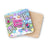 Two bingo card coasters, one labeled "Bingo Queen," with colorful, abstract designs.