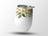 White tumbler with a floral pattern of yellow flowers and green leaves.