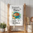 White waffle tea towel with a soup illustration and text: "Today's Menu Eat it or starve".