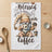 Gnome in pajamas holding coffee and donut, "Totally Blessed with Coffee".