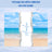 Beach scene with "Amelia" text, for sublimation tumbler.