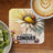 Coaster with daisy, ladybug, and motivational text "Conquer Conquer".