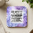 Coaster with floral design and Bible verses about God's love and promises.