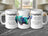 Mug with colorful Taurus bull graphic and astrological traits.