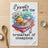Biscuits are the breakfast of champions text on a tea towel with stacked biscuits and daisies.