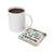 Mug of coffee next to coaster with "I AM THE SOURCE of my own happiness" text.