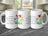 Three white mugs with floral and bee design, "Happy Mother's Day" message.
