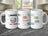 Aquarius mug with astrological symbols and affirming statements.