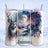 Deer and dreamcatcher tumbler with watercolor and cosmic designs.