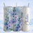 Three tumblers with blue floral watercolor design and "Charlotte" text.