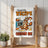 Cartoon rabbit holding phone with "order food" on screen, oven in background.