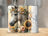 Horse with floral crown and sunflowers on a tumbler, with name Amelia.