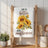 Kitchen towel with sunflowers and "Life is better with sunflowers" text.