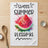 Tea towel with "Sweet Summer Blessings" text and watercolor watermelon slice.