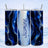 Three tumblers with a swirling blue and white marble design and the name "Jasmine."