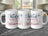 Three mugs with "Red, White & Blessed" text and patriotic stars and stripes.