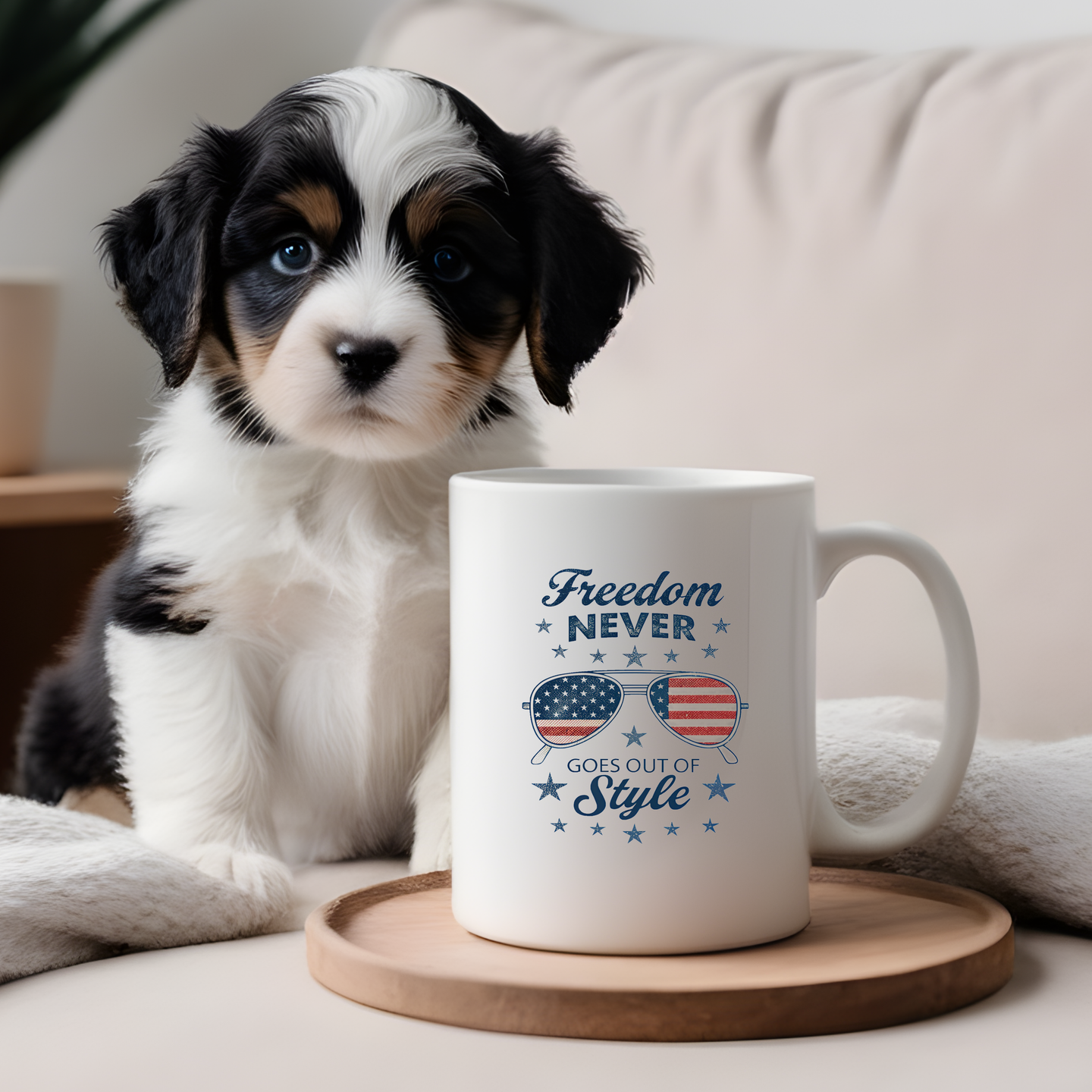 Freedom Never Style Patriotic Mug