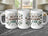 White mug with "BEST GRANDPA EVER" text and pinecone garland design.