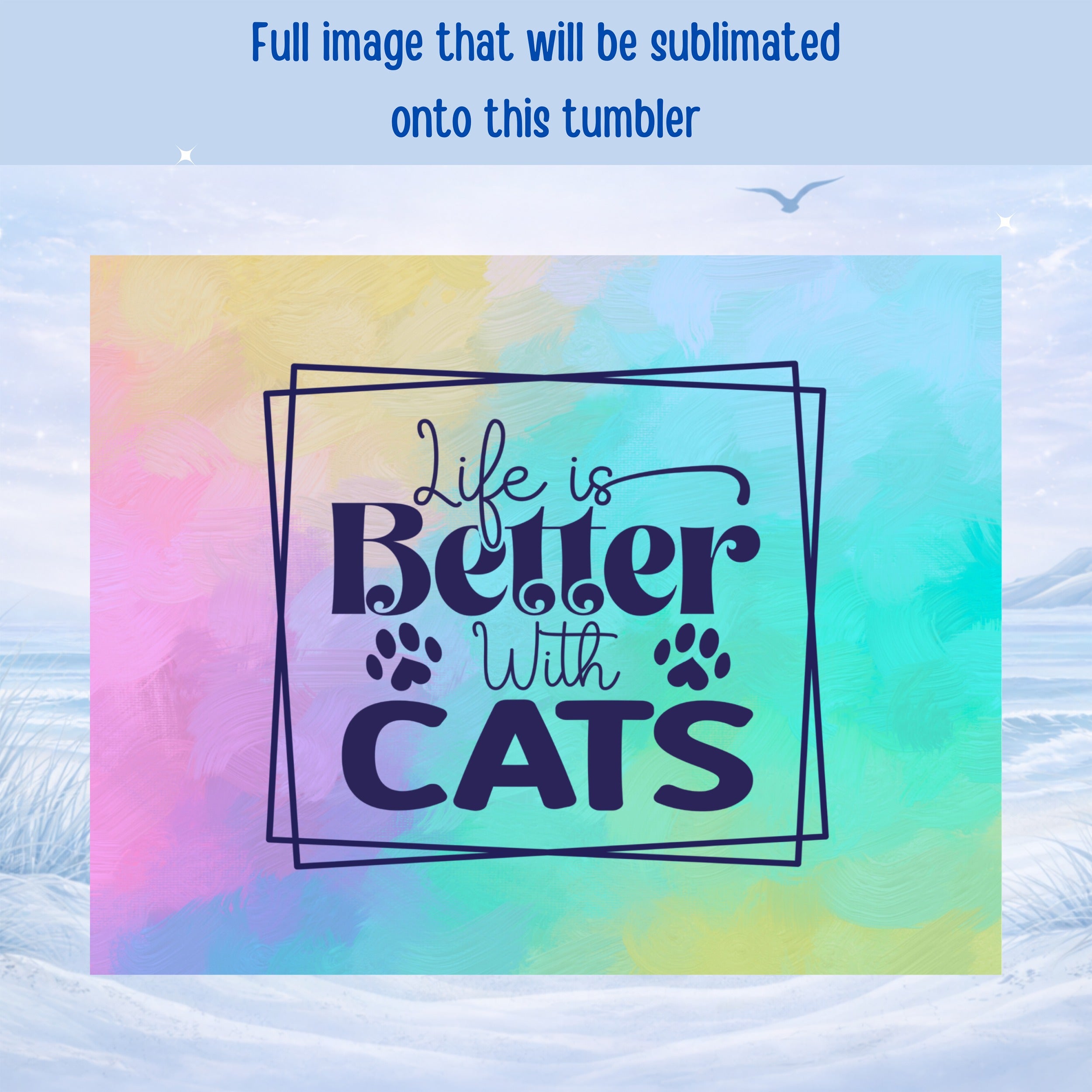 Life is Better With Cats quote design on a colorful abstract background.