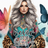 Woman with tattoos and butterflies, text "never stop looking up"