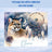 Dreamcatcher with cougar illustration and "Olivia" text on snowy landscape.