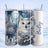 Winter owl with dreamcatcher and snowy landscape on a custom tumbler.
