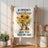 Tea towel with sunflowers and text "be someone's sunshine when their skies are gray".