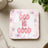 Coaster with "God is all the time good" text and pink floral design.