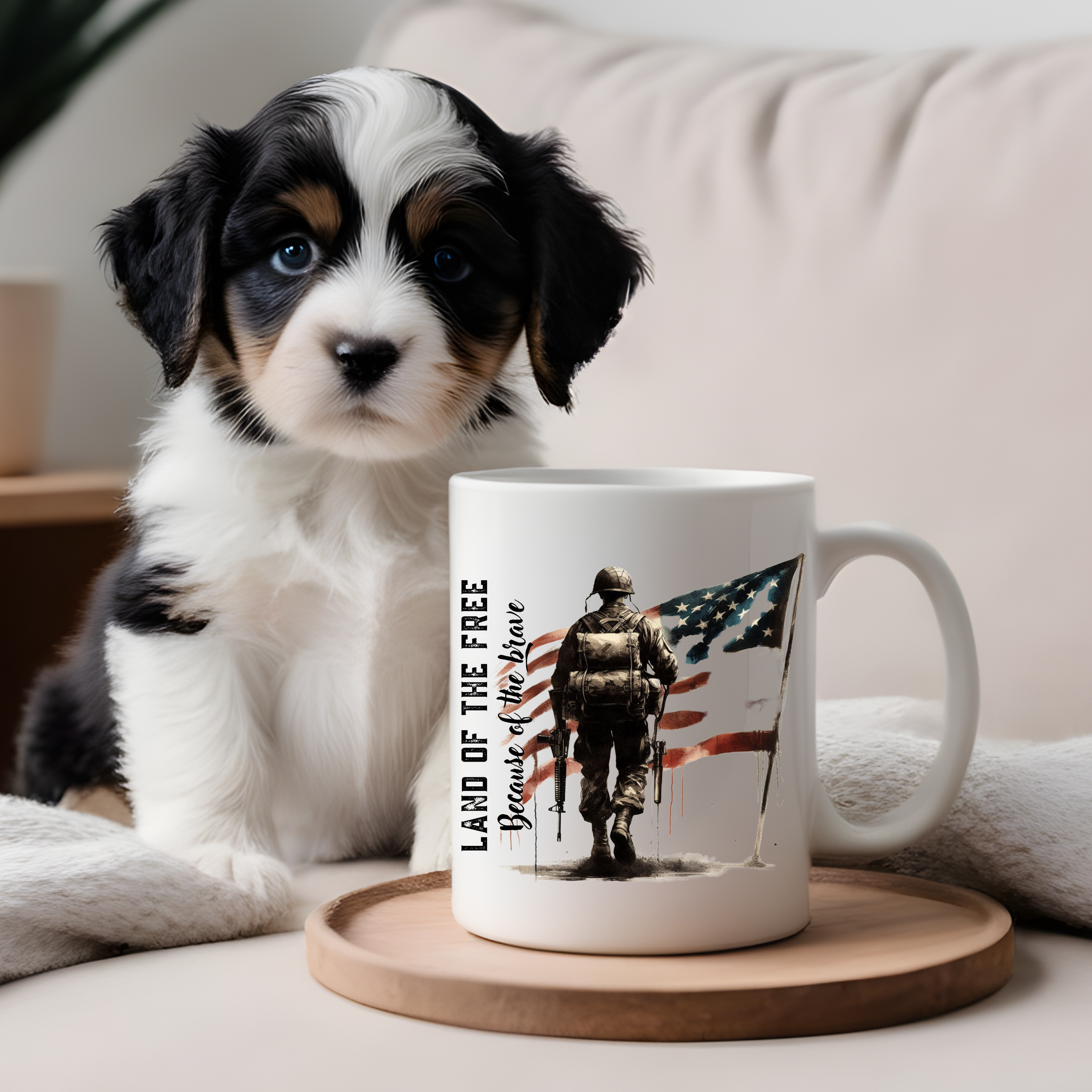 Land Free Brave Patriotic Mug