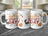 Three white mugs with "Happy Father's Day" text and BBQ graphics.