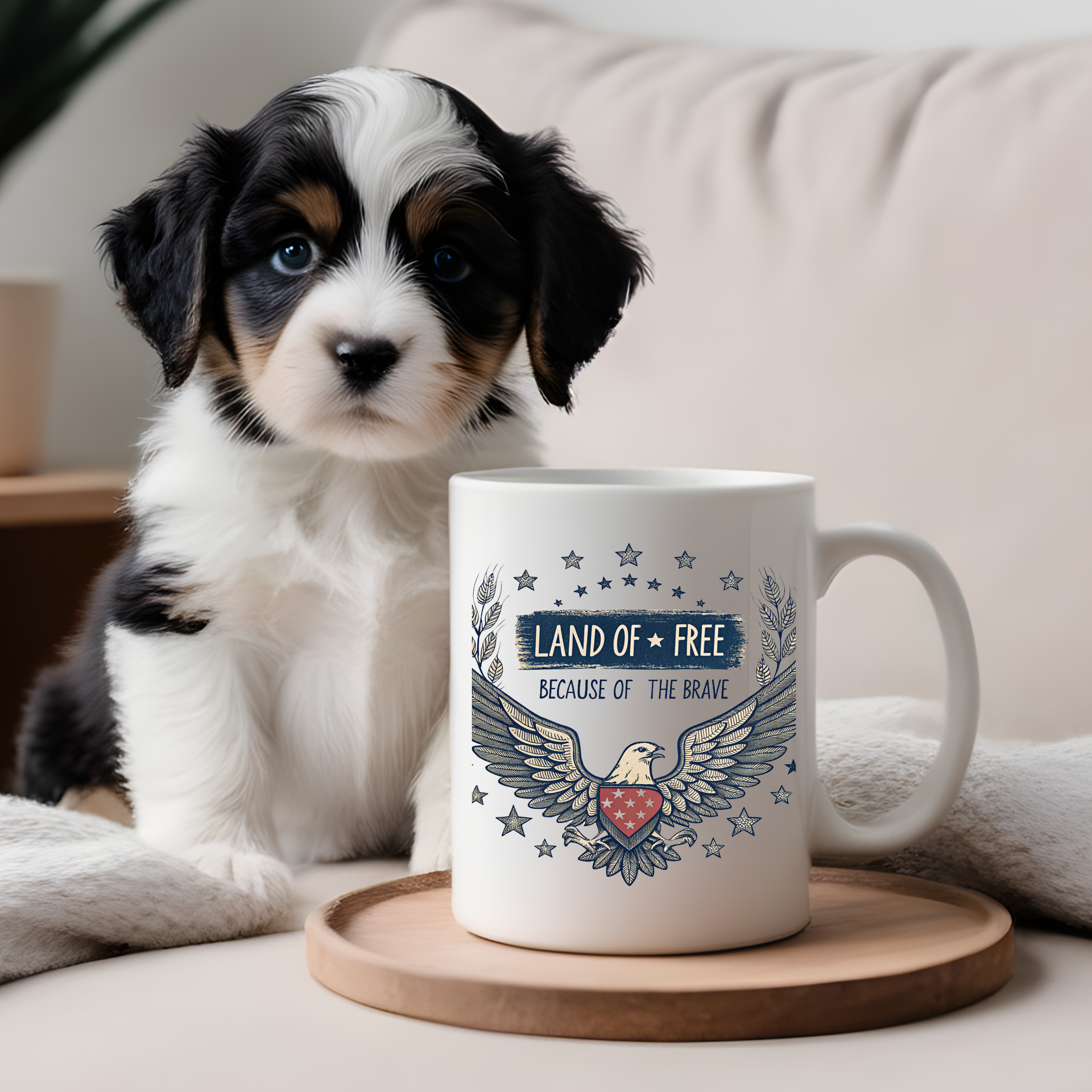 Land Of Free Patriotic Mug
