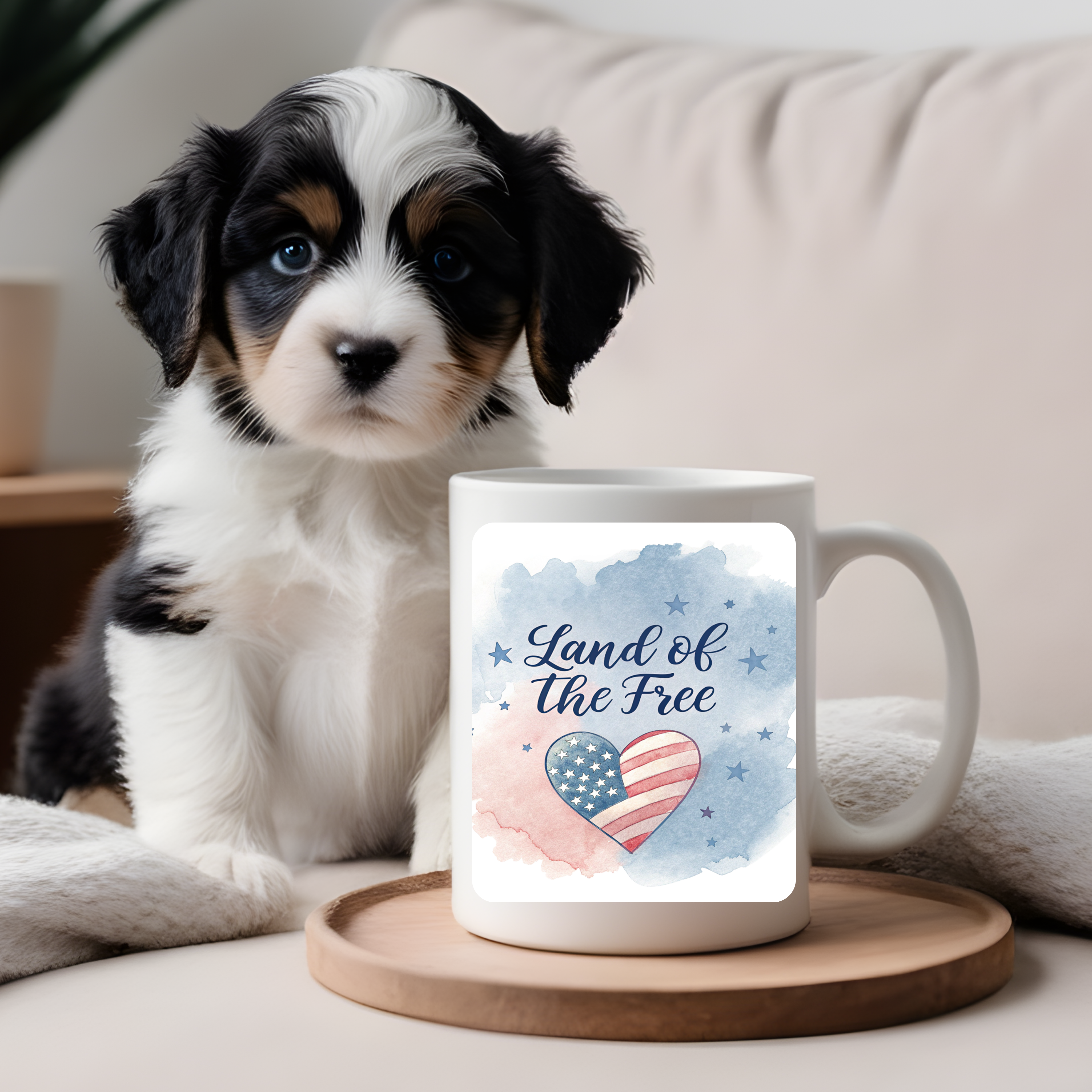 Land Free Heart Patriotic Mug