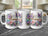 White mug with "Happy Birthday" text and floral butterfly design.