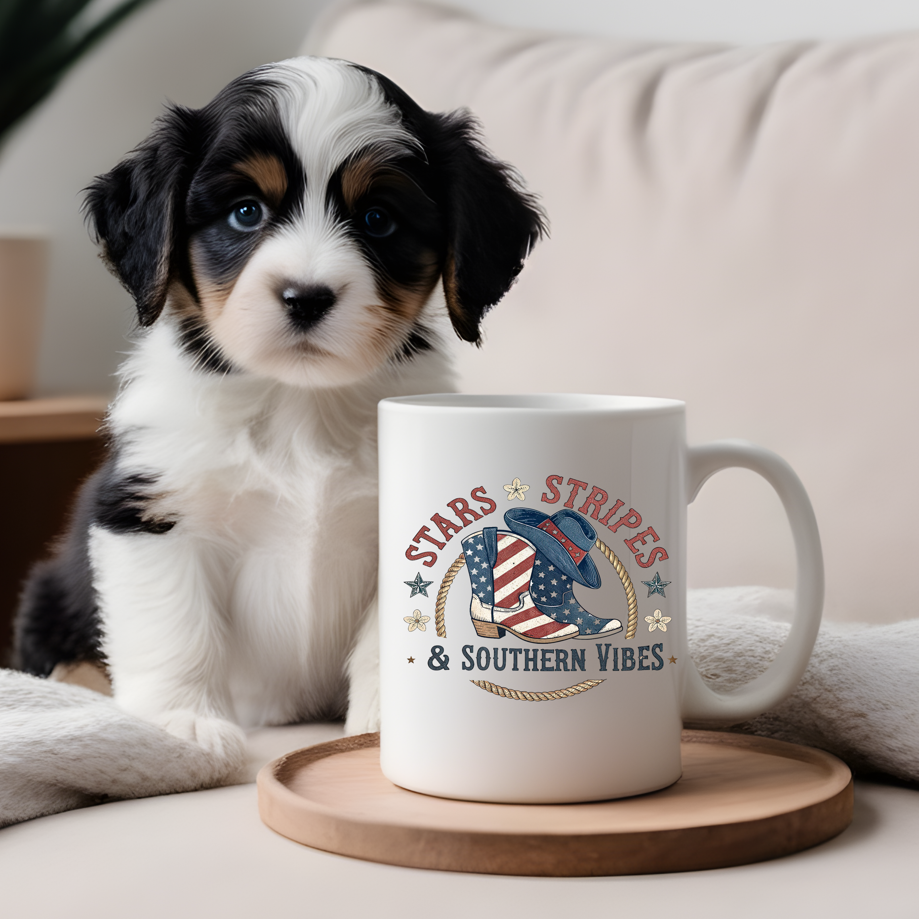 Stars Stripes Vibes Patriotic Mug