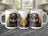 Steampunk hedgehog wearing goggles and a hat on three mugs.