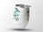 White tumbler with "DAD" in bold letters and tool graphics.