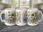 White mug with "Mamma" in glitter lettering and sunflower design.