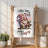 Gnome in chair with coffee cup and text "Coffee Time...recline, relax, enjoy".