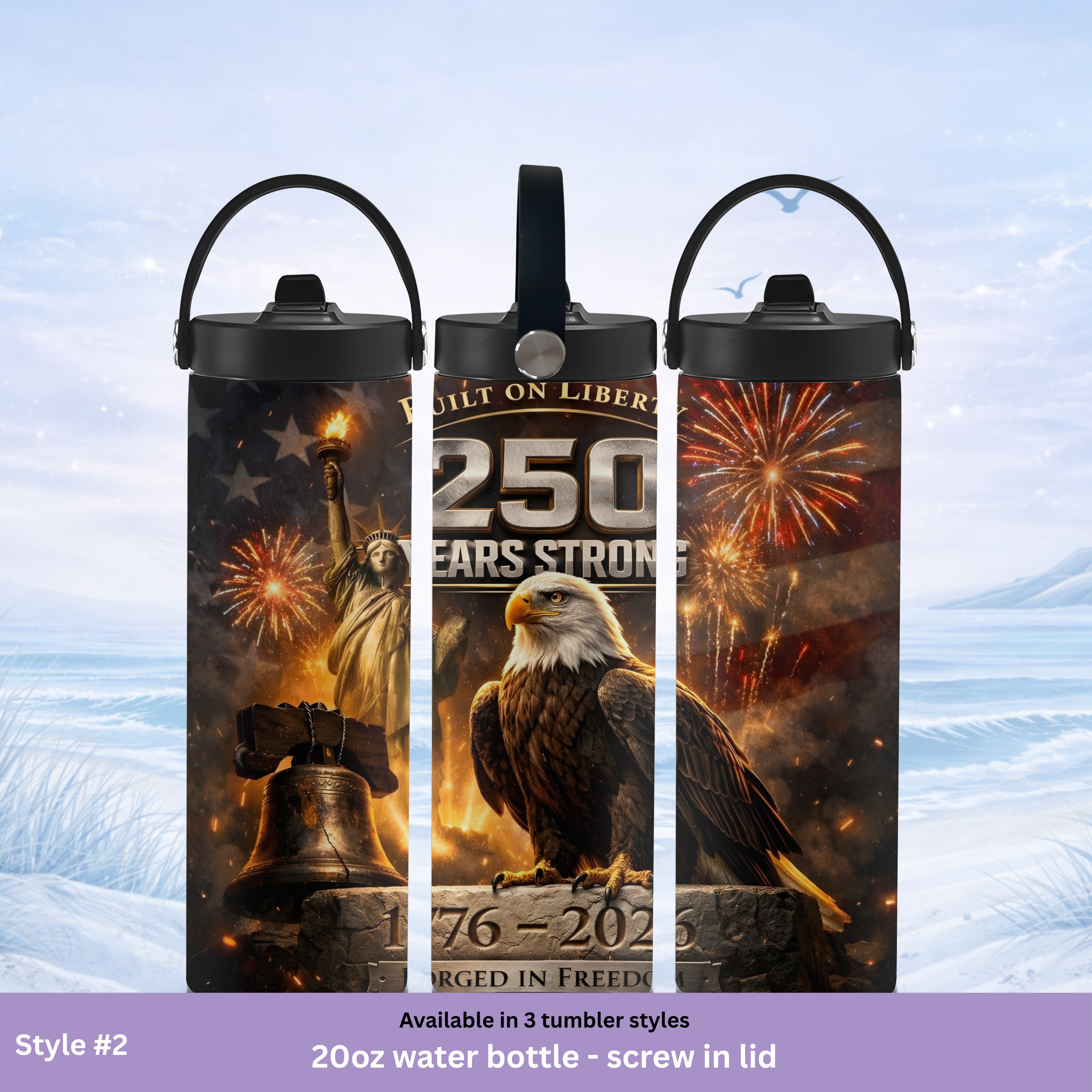 4th of July tumbler bold eagle and flag patriotic design