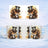 Steampunk squirrel in top hat on mug, displayed on snowy background.